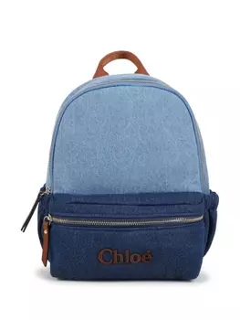 Chlo Kids рюкзак из органического хлопка с вышитым логотипом, синий