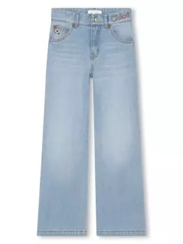 Chlo Kids широкие джинсы средней посадки, синий