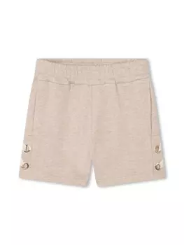 Chlo Kids шорты с вышитым логотипом, нейтральный цвет