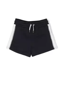 Chlo Kids side-stripe drawstring shorts, синий
