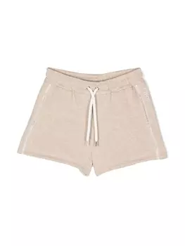 Chlo Kids спортивные шорты с вышитым логотипом, коричневый