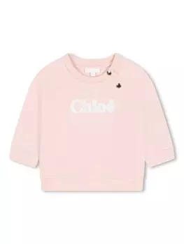Chlo Kids толстовка с вышитым логотипом, розовый