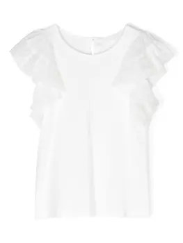 Chlo Kids топ с оборками, белый