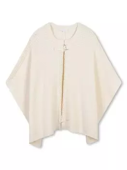 Chlo Kids трикотажный кейп с логотипом, нейтральный цвет