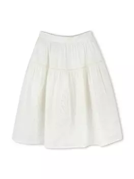 Chlo Kids юбка миди из органического хлопка, белый