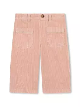 Chlo Kids вельветовые брюки с вышитым логотипом, розовый