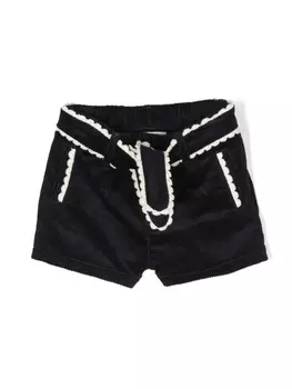 Chlo Kids вельветовые шорты с фестонами, синий