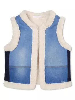 Chlo Kids жилет с искусственным мехом, синий