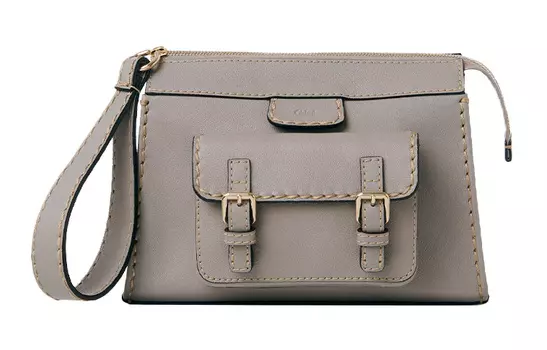 Chlo Клатч Chloe Bags из кожи буйвола, маленький, серый, женский