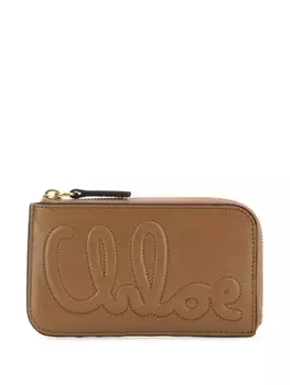 Chlo кошелек с вышитым логотипом, коричневый