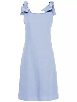 Chlo льняное платье миди, синий