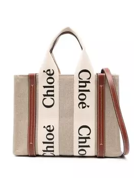 Chlo маленькая сумка-тоут Woody, белый