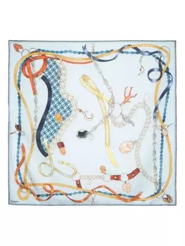 Chlo платок с принтом, синий