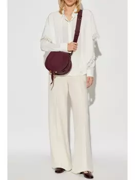 Chlo шелковая блузка с накидкой, нейтральный цвет