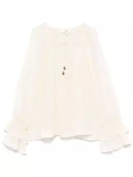 Chlo шелковая блузка со сборками, белый