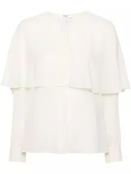 Chlo шелковая рубашка-кейп, нейтральный цвет