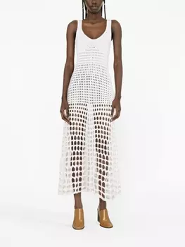 Chlo шелковое платье без рукавов, белый