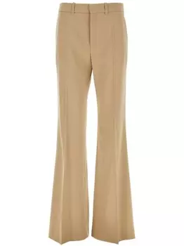 Chlo шерстяные расклешенные брюки, нейтральный цвет