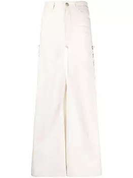 Chlo широкие джинсы Rave с люверсами, белый
