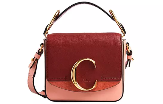 Chlo Сумка Chloe Bags из телячьей кожи, через плечо, мини-сумка женская, розовая/красная