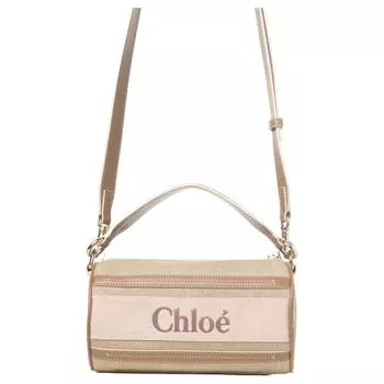 Chlo Сумка Chloe Linen, женская, через плечо, светло-розовая