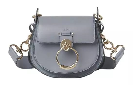 Chlo Сумка Chloe Tess из телячьей кожи с замшей, через плечо, маленькая женская сумка, цвет "штормовой синий"