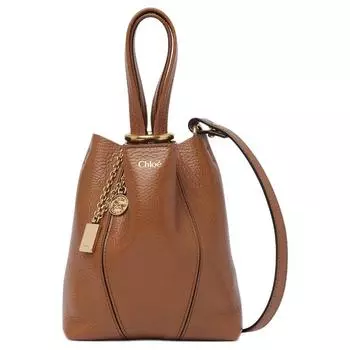 Chlo Сумка-шоппер Chloe из коровьей кожи, сумка-шоппер, сумка через плечо, сумка-тоут, женская, небольшого размера, цвет "глиняно-коричневый"