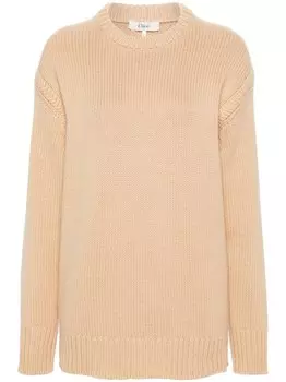 Chlo свитер с круглым вырезом, коричневый