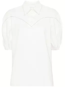 Chlo жаккардовая блузка Oberteil с узором, белый