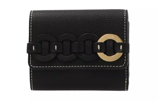 Chlo Женский кошелек Chloe Bags Grain Bright из телячьей кожи, черный