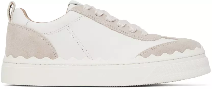 Chloe Бело-бежевые кроссовки Lauren