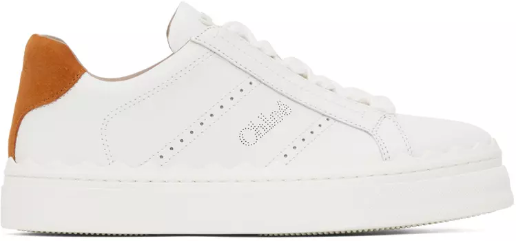 Chloe Бело-оранжевые кроссовки Lauren