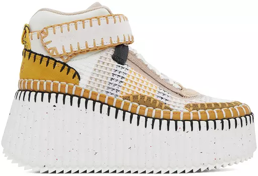 Chloe Бело-желтые кроссовки Nama