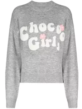 Chocoolate джемпер с круглым вырезом и нашивкой-логотипом, серый