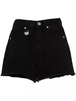 CHOCOOLATE джинсовые шорты с необработанными краями, черный