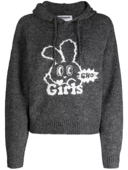 Chocoolate худи вязки интарсия с кулиской, серый