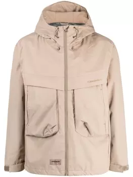 Chocoolate logo-print padded hooded jacket, коричневый