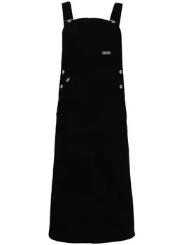 CHOCOOLATE платье на бретелях с вышитым логотипом, черный