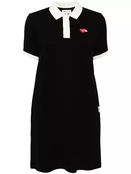 CHOCOOLATE платье с короткими рукавами и вышитым логотипом, черный
