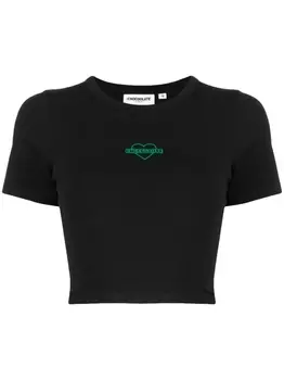 Chocoolate укороченная футболка с логотипом, черный