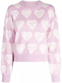 Chocoolate жаккардовый джемпер с круглым вырезом, фиолетовый