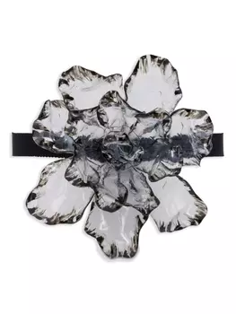 Чокер с цветочной аппликацией Alberta Ferretti, черный