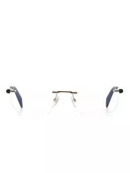 Chopard очки в безободковой квадратной оправе, золотистый