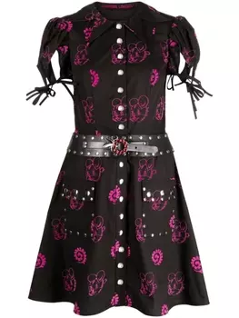 Chopova Lowena платье мини из органического хлопка с принтом, черный