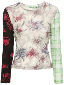 Chopova Lowena сетчатая футболка с принтом, черный