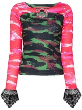 Chopova Lowena топ из джерси с камуфляжным принтом, черный