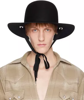 Чёрное меховое колье-федора The Letters