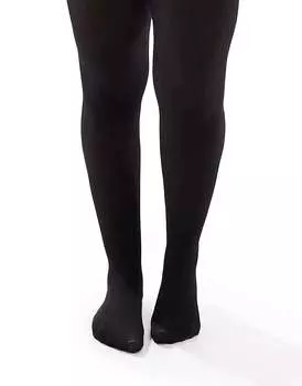 Чёрные колготки в рубчик ASOS DESIGN CURVE