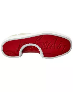 Christian Louboutin Adolon Junior Кроссовки на платформе из парусины и кожи, бежевый