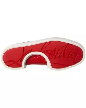 Christian Louboutin Adolon Junior Жаккардовые кроссовки из парусины и кожи, серый
